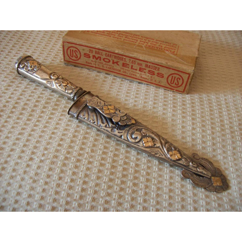 Cuchillo De Plata Y Adornos De Oro  Ind. Arg.