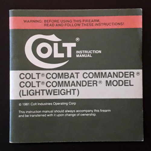 Manual Colt Combat Commander Y Lightweight Año 1981