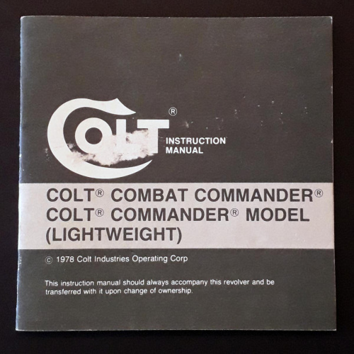 Manual Colt Combat Commander Y Lightweight Año 1978