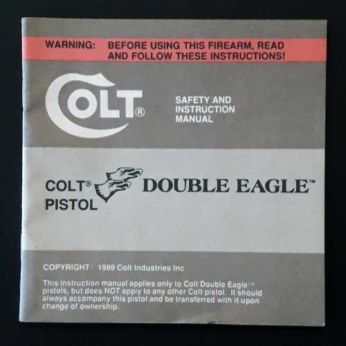 Manual Pistolas Colt Double Eagle Impreso En El Año 1989