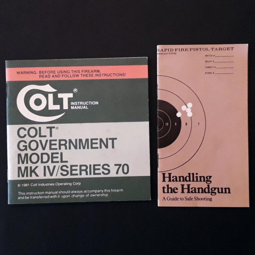 Manual Colt Mkiv Serie 70 Del Año 1981 Y Folleto