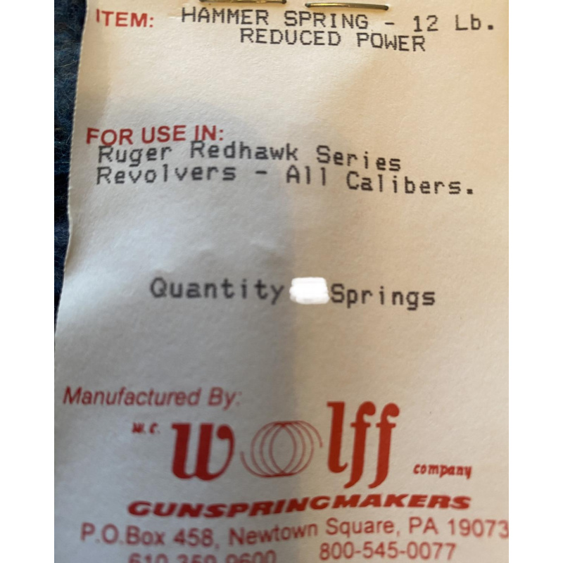 Resorte De Martillo Wolff Ruger Security/speed/service Six Usd 8