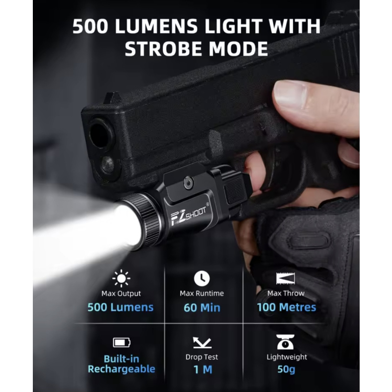 24 Cuotas De $3900 Linterna Tactica 500lm Ideal Subcompactas