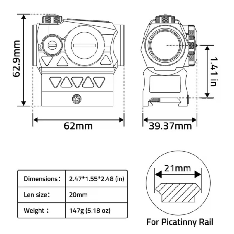 Mira De Punto Verde Cvlife 2 Moa Auto Off