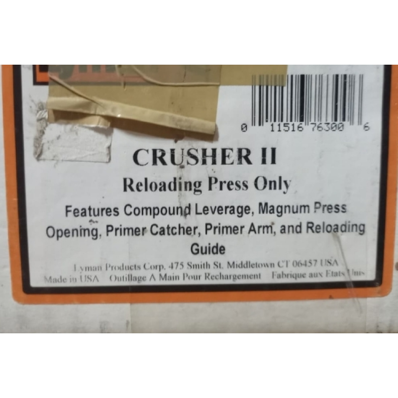 Prensa De Recarga Monoestación Lyman Crusher Ii – ¡nueva Sin Uso!