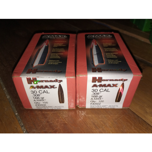 Puntas Hornady A-max Cal 30 De 168grs