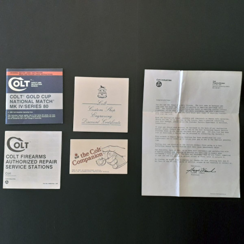 Manual Y Papeleria Colt Gold Cup National Match Series 80 Año 1983