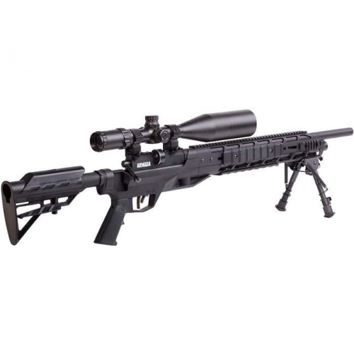 Rifle De Aire Pcp Benjamin Armada Calibre 6,35 Mm Con Mira, Montajes Y Bipode
