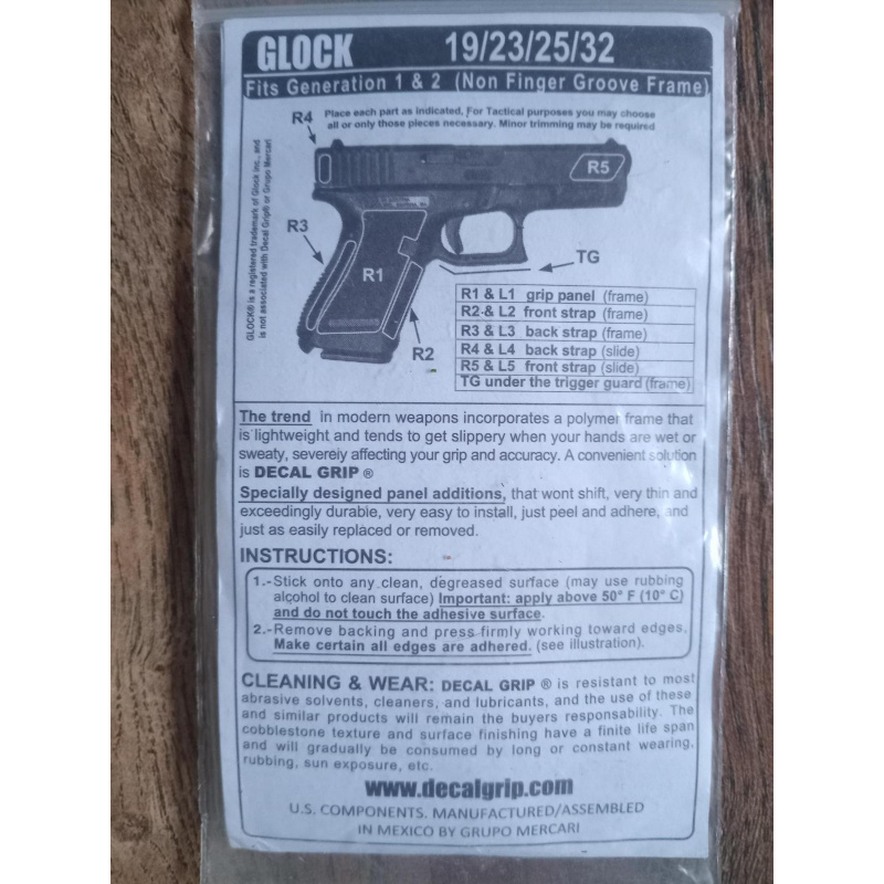 Glock G19 / G20-21 Adhesivos Lija Decal Grip Usa