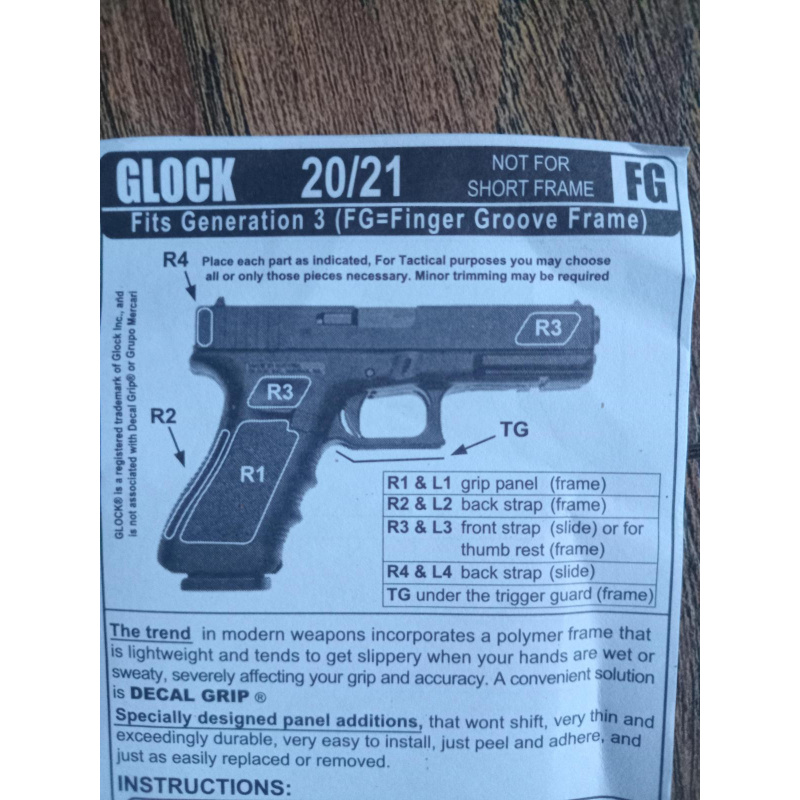 Glock G19 / G20-21 Adhesivos Lija Decal Grip Usa
