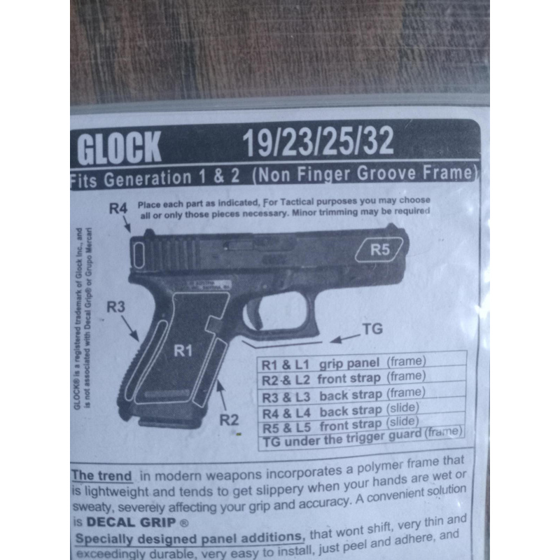 Glock G19 / G20-21 Adhesivos Lija Decal Grip Usa