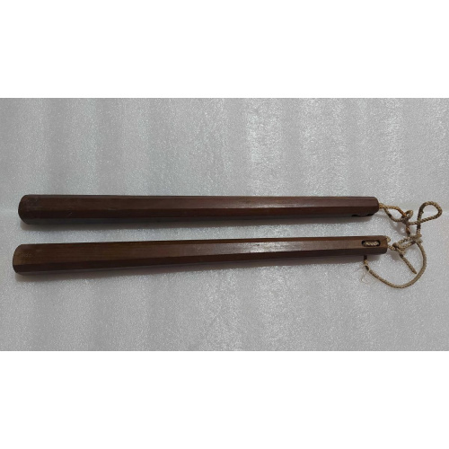 Nunchaku Octogonal Madera Dura 39cm Vintage Muy Buenos Unicos