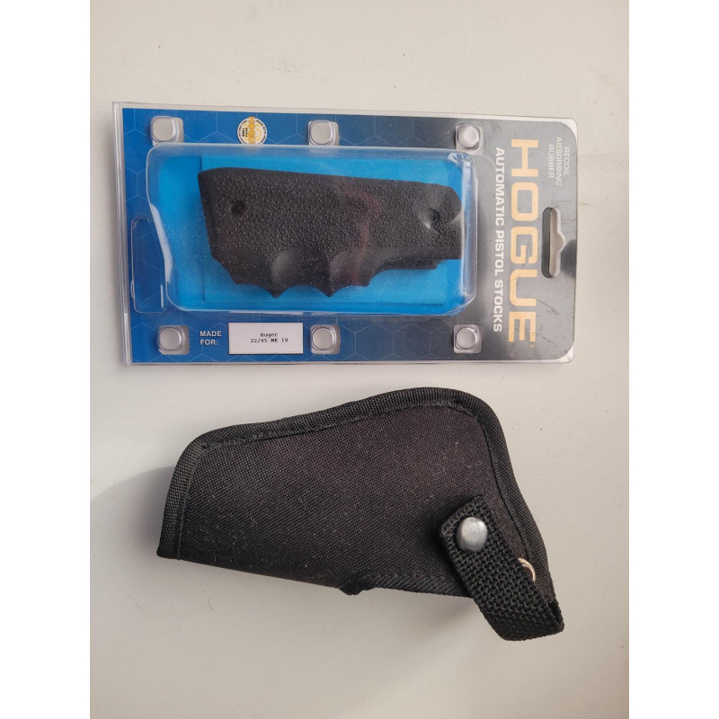 Cachas Goma Hogue + Funda Externa Ruger Mark 4 - Sin Uso