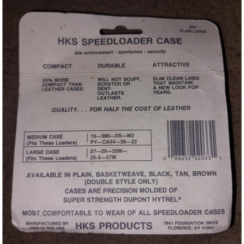 Porta Speedloader Doble Marca Hks Plain 203 Large