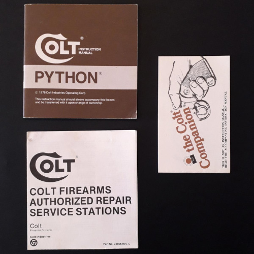 Manual Y Otros Print Colt Python Año 1978