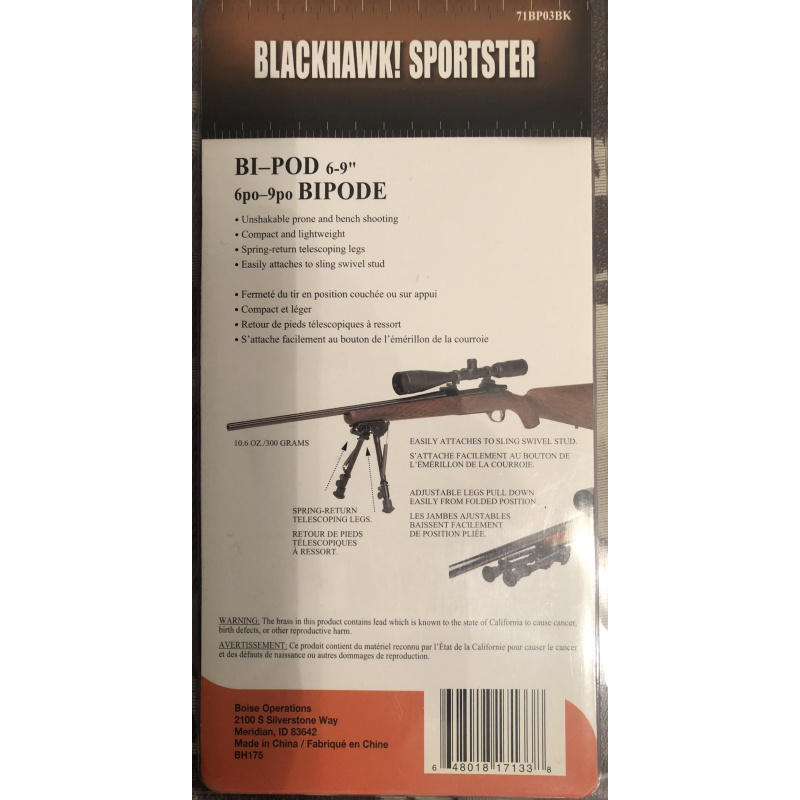 Bipode Metalico Marca Blackhawk Sportster De 6 A 9’ Nuevo Usd90