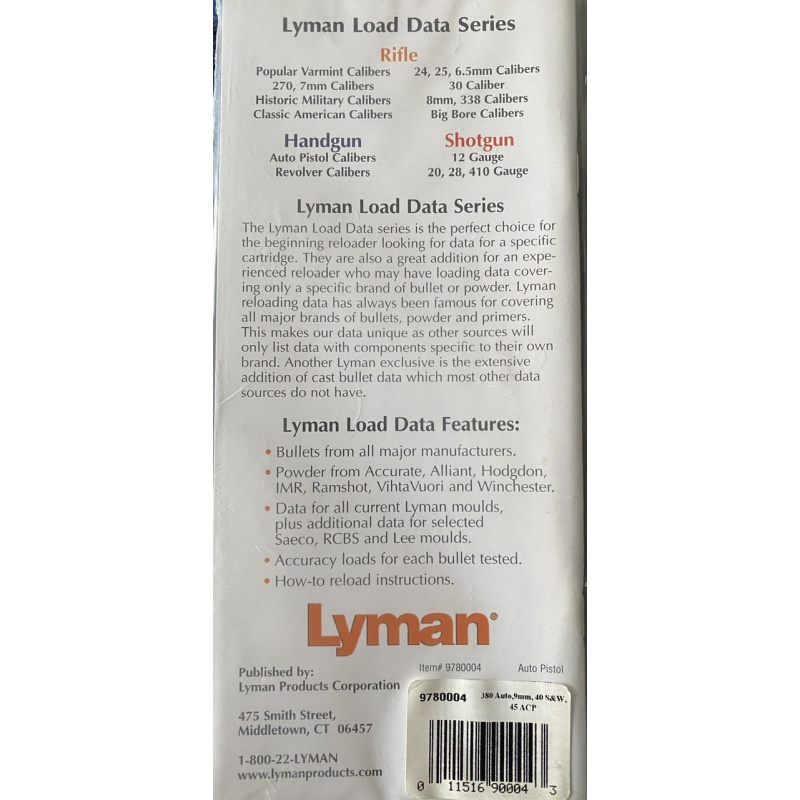 Manual De Recarga Lyman Auto Pistol Calibers Nuevo Y Sin Uso Usd15