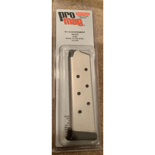 Cargador Promag Colt 1911 45acp 8 Tiros Inox Usd60 Nuevo