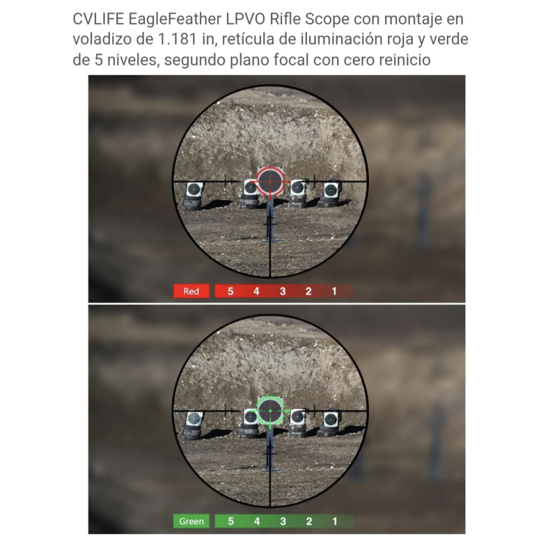 Visor Tactico Cvlife Eagle Feather Rifle 1-6×24 Nuevo $300,000
