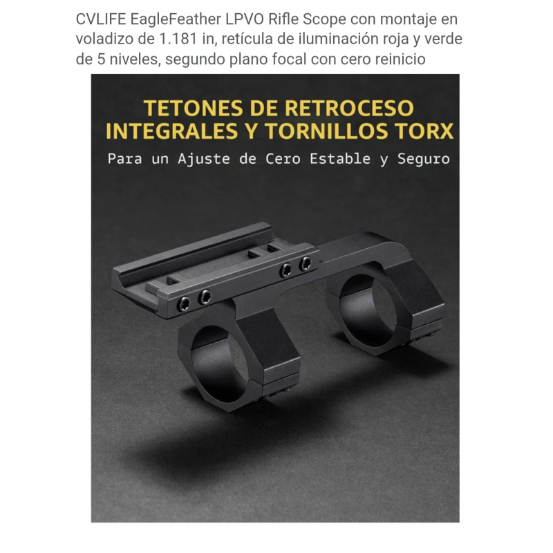 Mira Telescopica Cvlife Eagle Feather Rifle 1-6×24 Nuevo $300,000