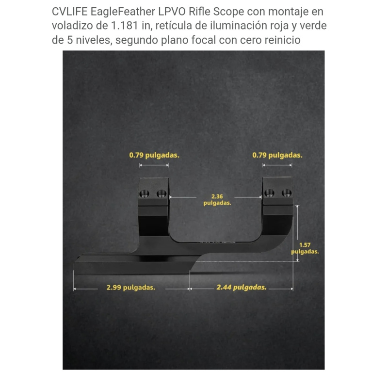 Mira Telescopica Cvlife Eagle Feather Rifle 1-6×24 Nuevo $300,000