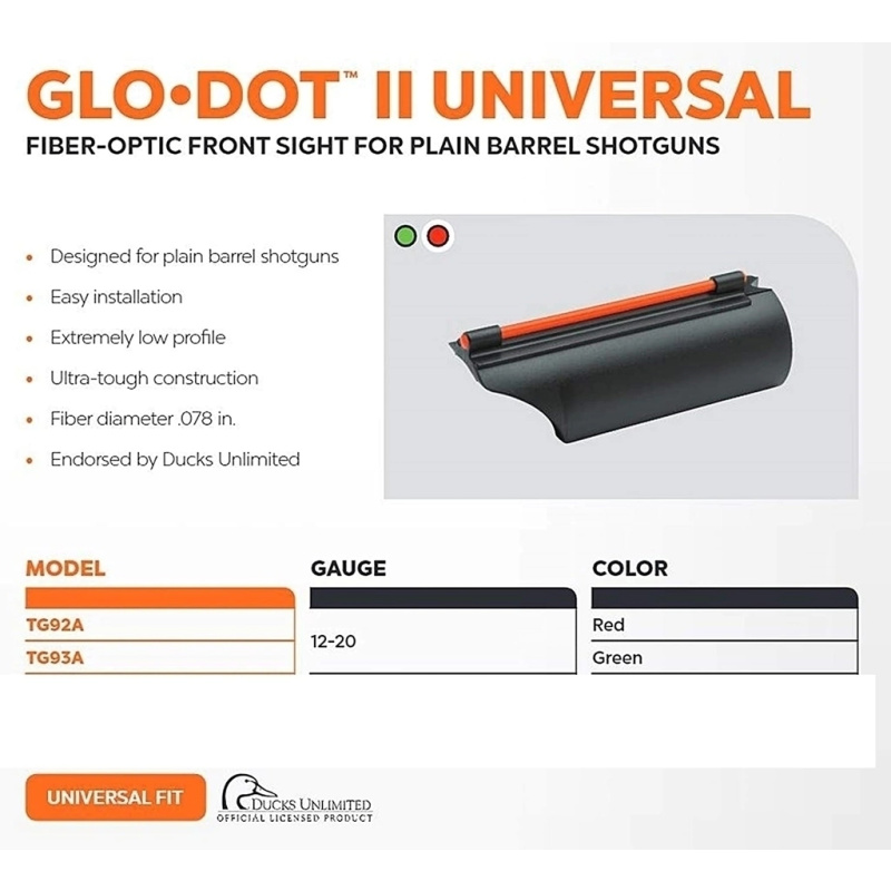 Guion De Fibra Optica Gloodot(tm) Ii Universal Escopeta Verde