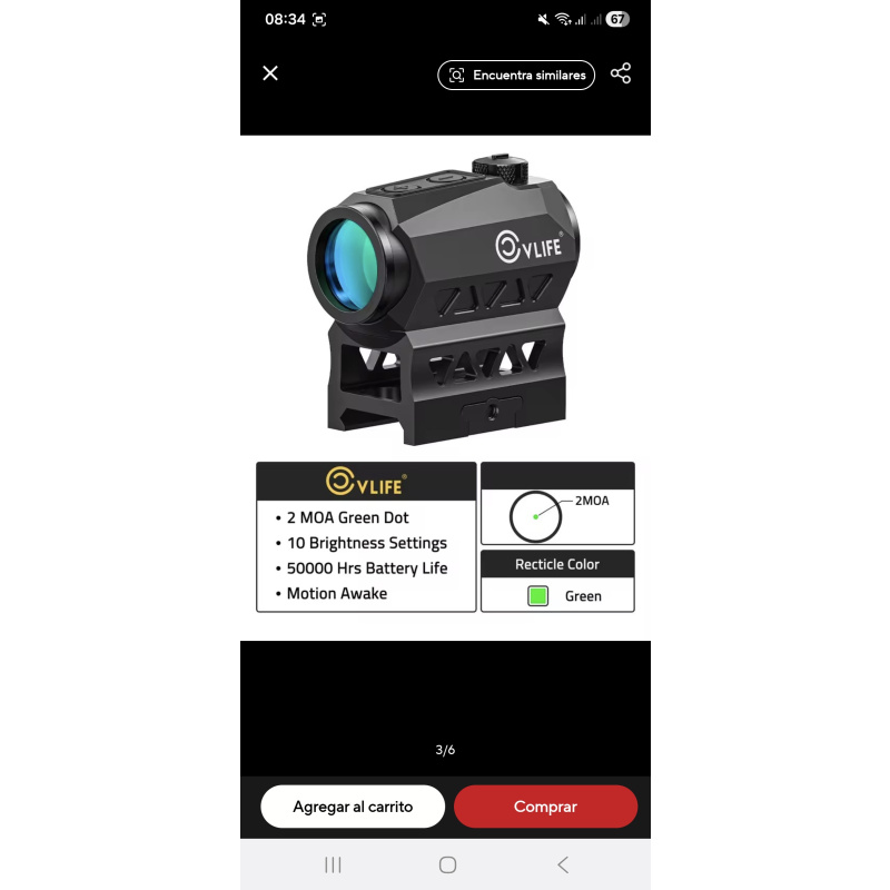 Mira De Punto Verde Cvlife 2 Moa Auto Off