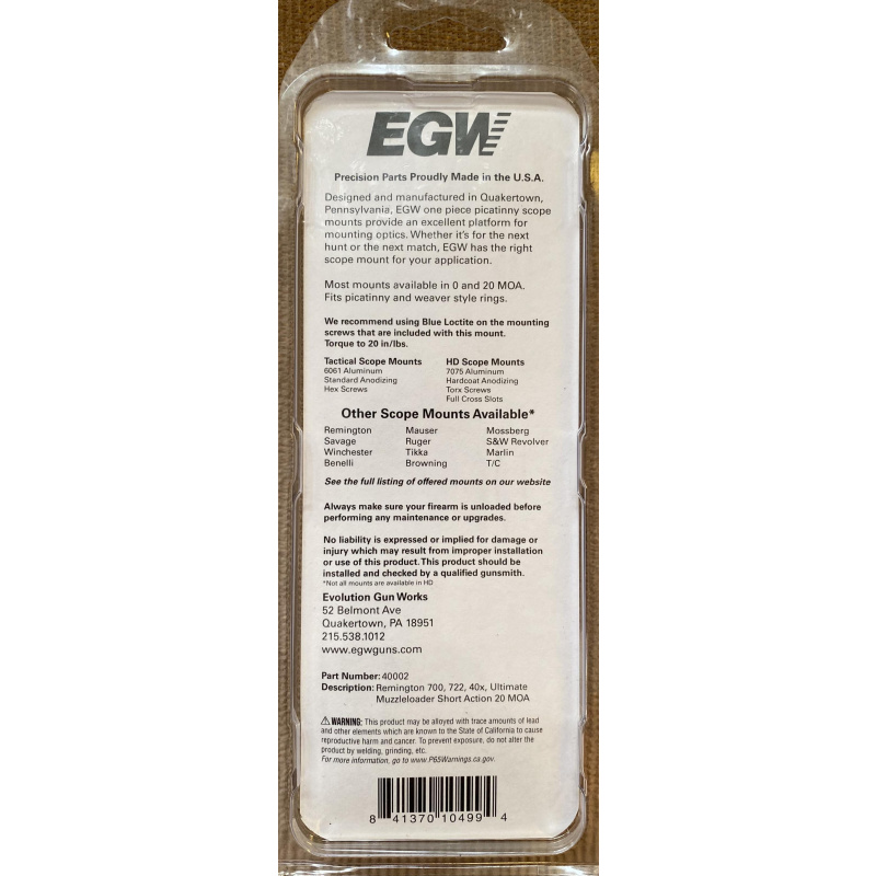 Montaje Egw 20 Moa Aluminio Remington 700 Sa,nuevos Usd80