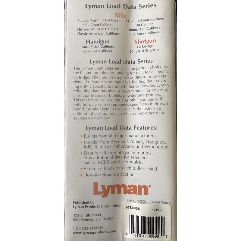 Manual De Recarga Lyman Popular Varmint Calibers Nuevo Y Sin Uso Usd15