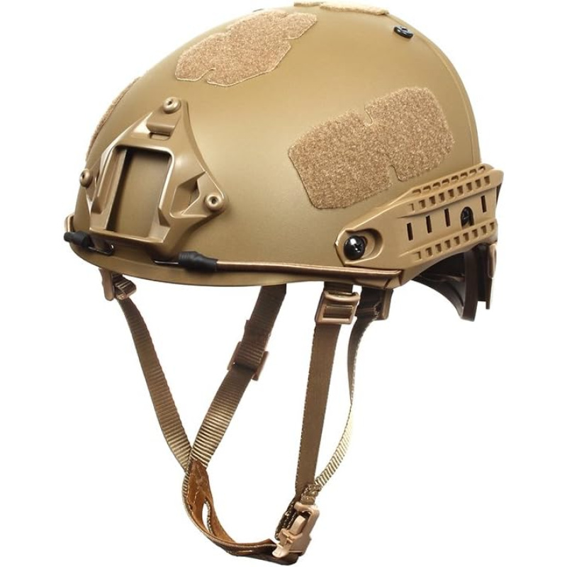 Casco Táctico Rápido De Abs Ajustable Con Rieles Laterales Y Montaje Nvg