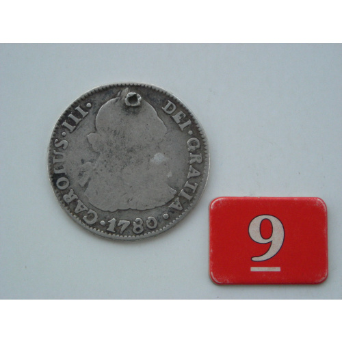Moneda De Plata Carolus Ill 2 Reales 1780 - Cj Pot#65.9.3