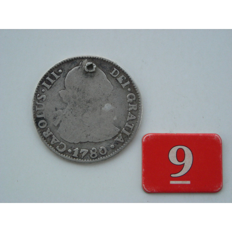 Moneda De Plata Carolus Ill 2 Reales 1780 - Cj Pot#65.9.3