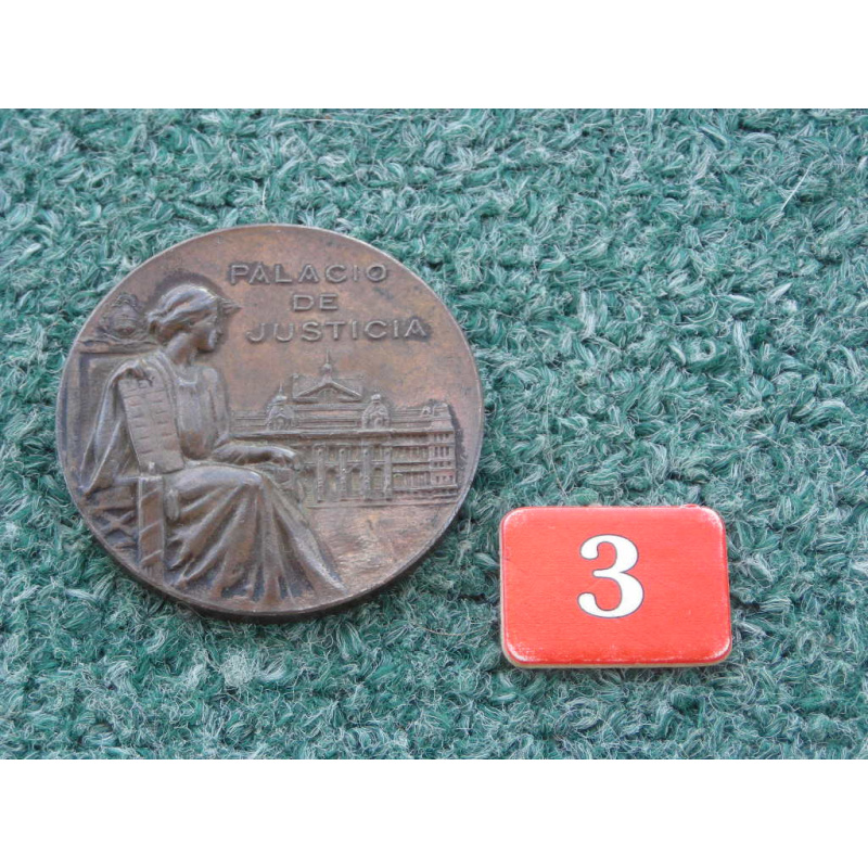 Presidencia Roca - Medalla 38 Mm Palacio De Justicia Buenos Aires 1904