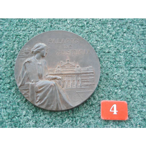 Presidencia Roca - Medalla 65 Mm Palacio De Justicia Buenos Aires 1904