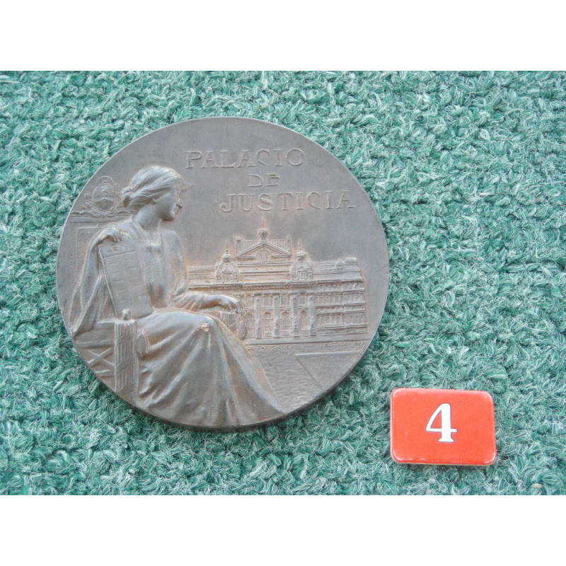 Presidencia Roca - Medalla 65 Mm Palacio De Justicia Buenos Aires 1904