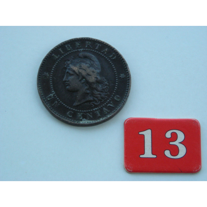 Moneda Argentina 1 Centavo De Patacon 1890 - Cj Nac#45.17
