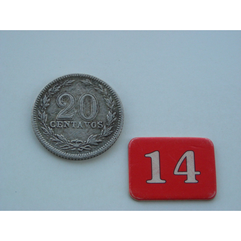 Moneda Argentina 20 Centavos 1896 - Cj Nac#52.2