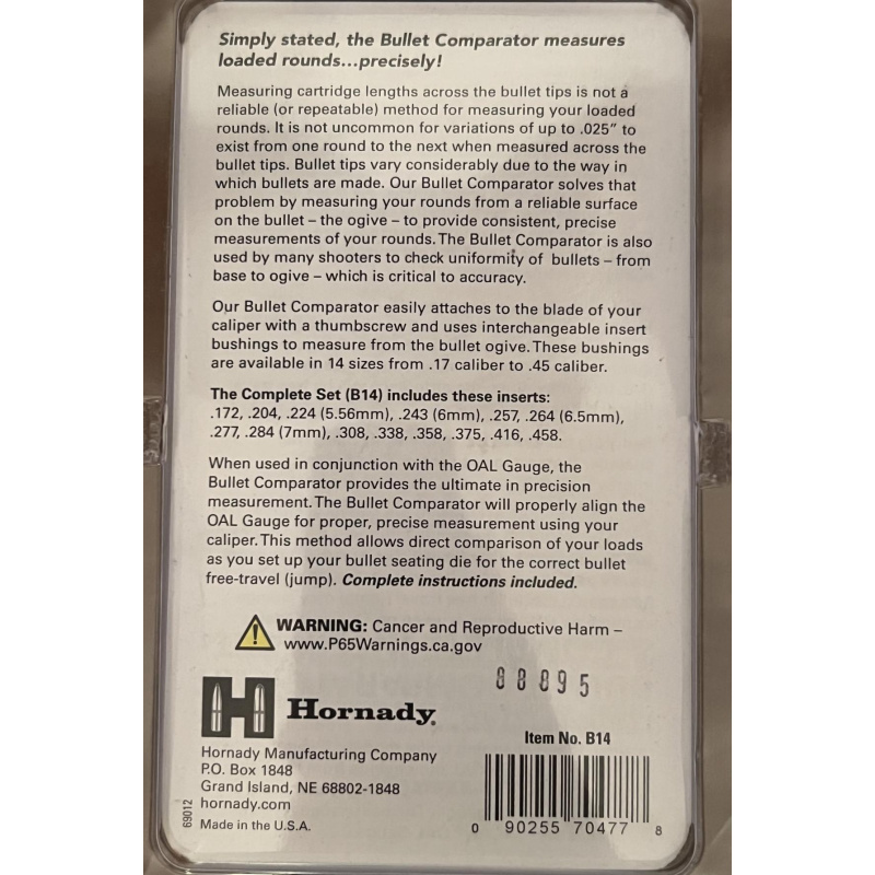 Hornady Bullet Comparator  Kit X14 Nuevo Usd 125