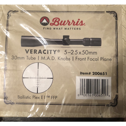 Mira Burris Veracity 5-25x50 Ffp Ballistic Plex E1nueva Usd1400