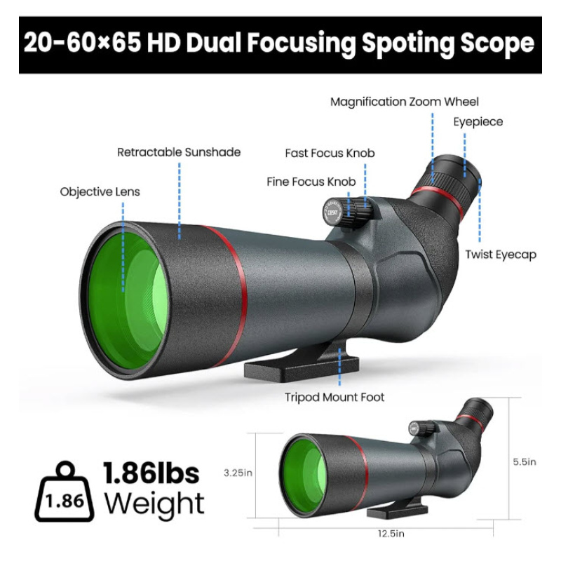 Telescopio/catalejo Gosky 20-60x65 (tripode Y Accesorios Incluidos)