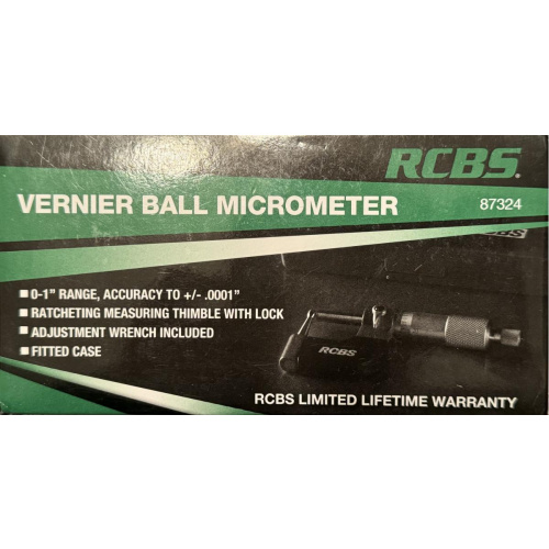 Micrometro/vernier Ball Marca Rcbs Nueva Usd 200
