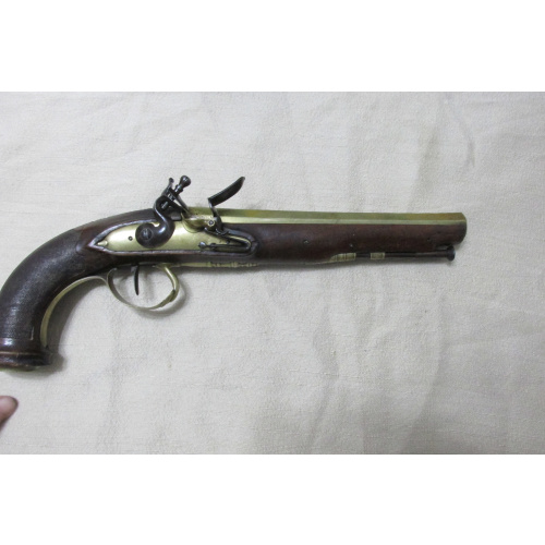 Pistola A Chispa Europea De Bronce Circa 1820 Totalmente De Bronce