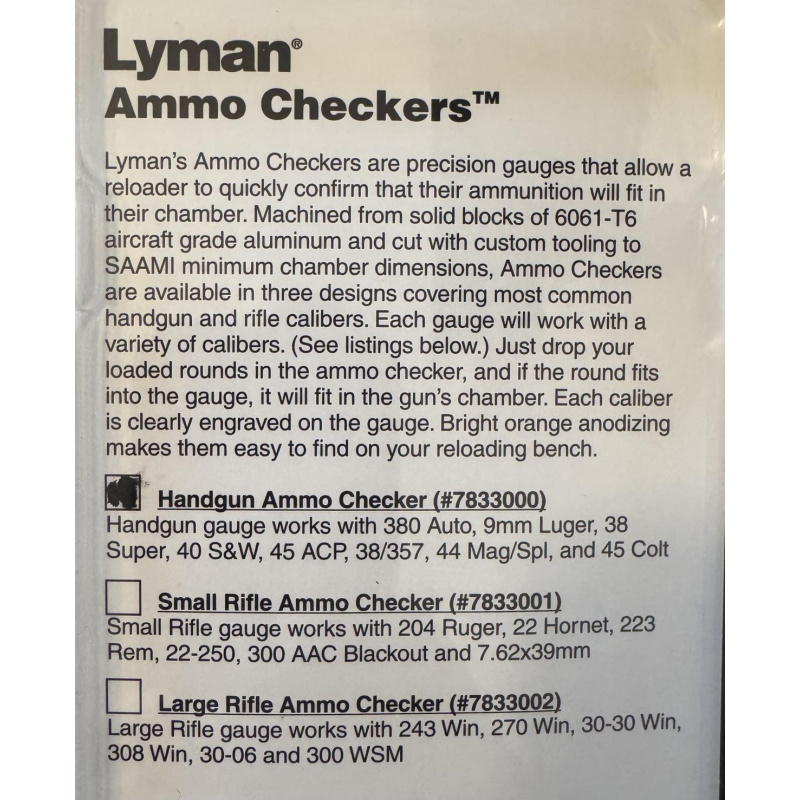 Checker Lyman 8 Calibres Arma Corta Nuevo Usd 110
