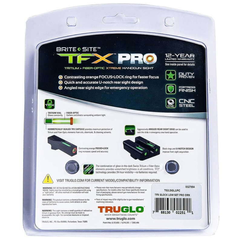 Miras Truglo Tfx Pro Glock Nuevo Usd 200
