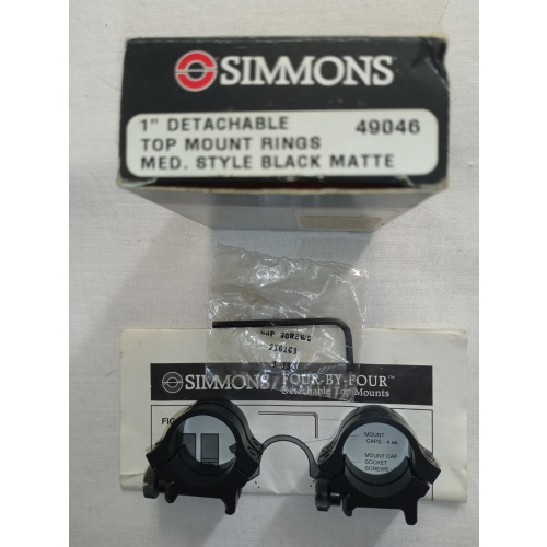 Anillas Simmons Para Miras  Tubo !"   Media Altura  Riel Weaver