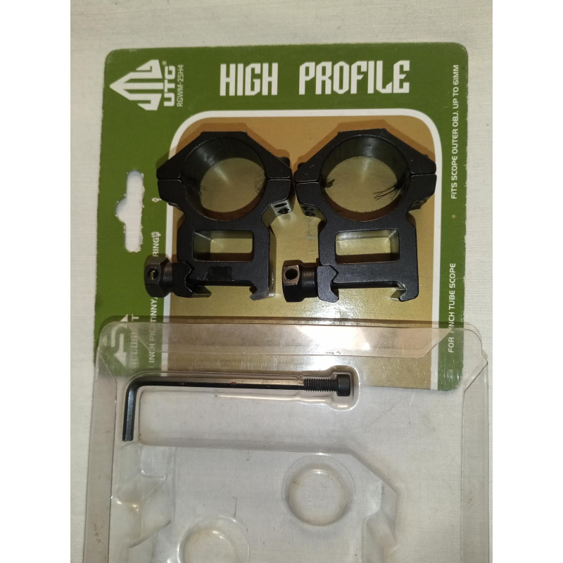 Anillas Para Mira Tubo 1" Base Weaver  Perfil Alto Marca Utg