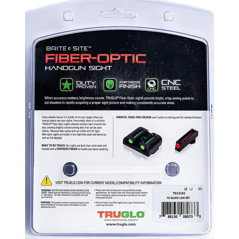 Truglo Alza Y Guion Glock Metalico Fibra Nuevo Usd110