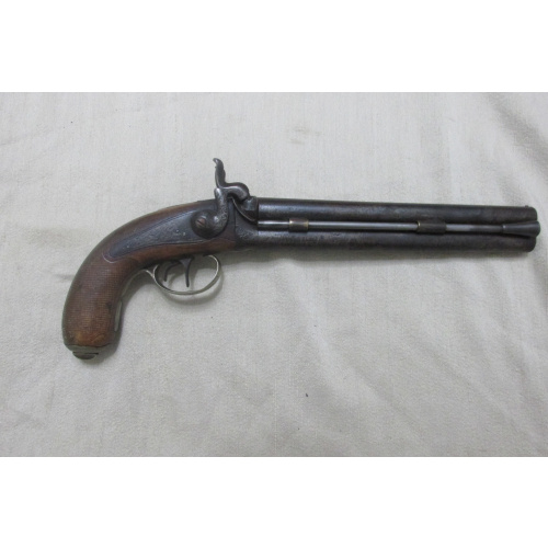 Antigua E Importante Pistola Belga De Marina 1850 "over & Under"