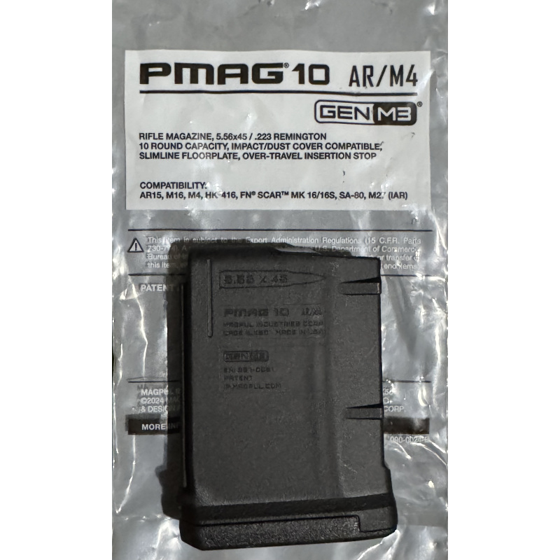 Cargador Magpul 10 Tiros Ar / M4 .223 Remington / 5,56x45mm Polimero U$40 Nuevo