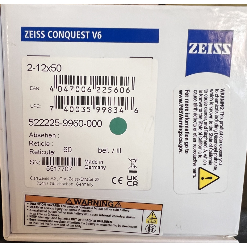 Carl Zeiss Conquest V6 2-12x50 Iluminado